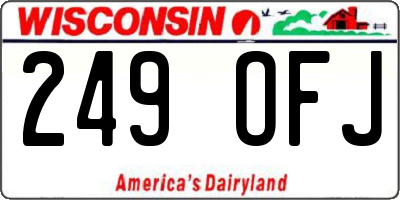 WI license plate 249OFJ