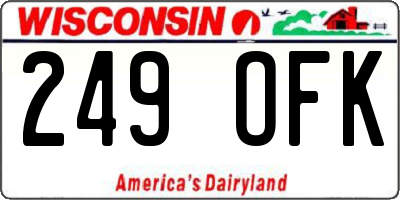 WI license plate 249OFK