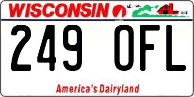 WI license plate 249OFL
