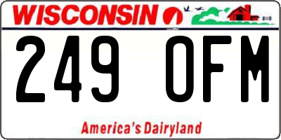 WI license plate 249OFM