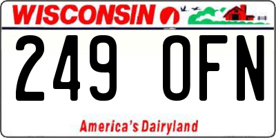WI license plate 249OFN