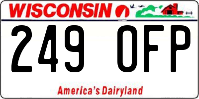 WI license plate 249OFP