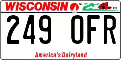 WI license plate 249OFR
