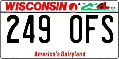 WI license plate 249OFS