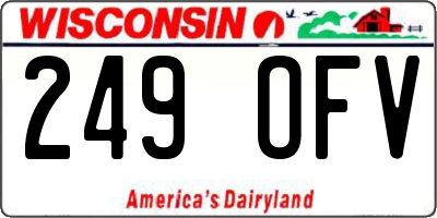 WI license plate 249OFV