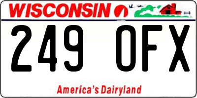 WI license plate 249OFX