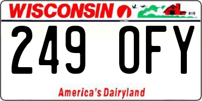 WI license plate 249OFY