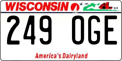 WI license plate 249OGE
