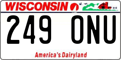 WI license plate 249ONU