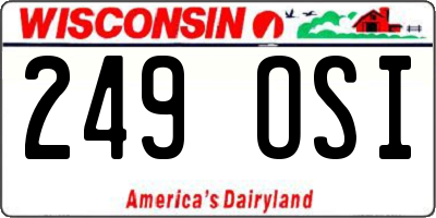 WI license plate 249OSI