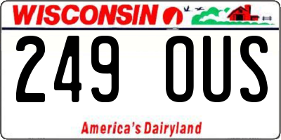 WI license plate 249OUS