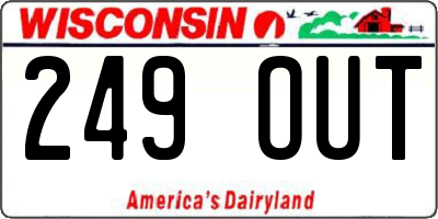 WI license plate 249OUT