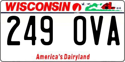 WI license plate 249OVA