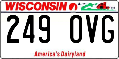 WI license plate 249OVG