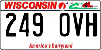 WI license plate 249OVH
