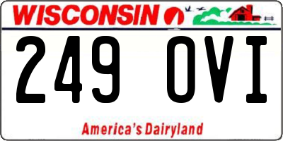 WI license plate 249OVI