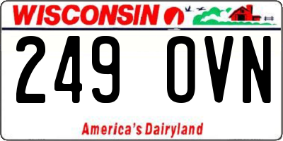 WI license plate 249OVN