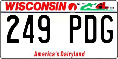 WI license plate 249PDG