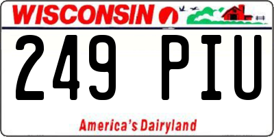 WI license plate 249PIU