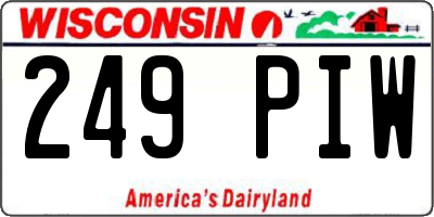 WI license plate 249PIW