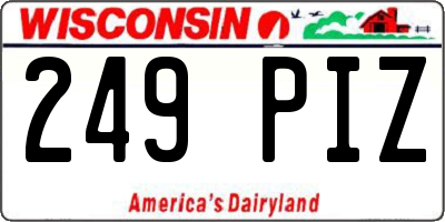 WI license plate 249PIZ