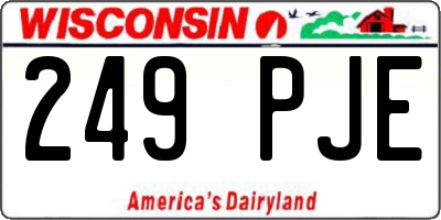 WI license plate 249PJE
