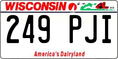 WI license plate 249PJI