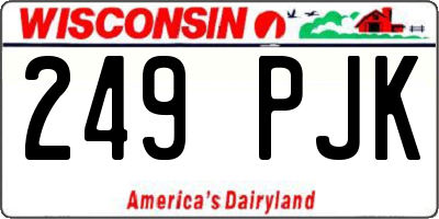 WI license plate 249PJK