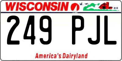 WI license plate 249PJL