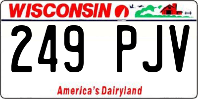 WI license plate 249PJV