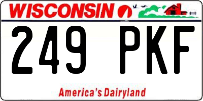 WI license plate 249PKF