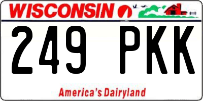 WI license plate 249PKK