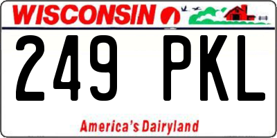 WI license plate 249PKL