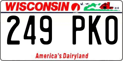 WI license plate 249PKO
