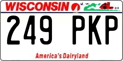 WI license plate 249PKP
