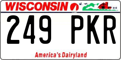 WI license plate 249PKR
