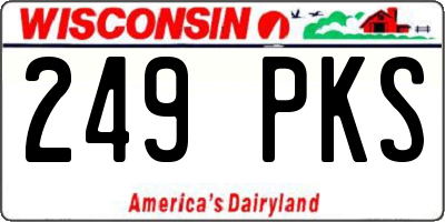 WI license plate 249PKS