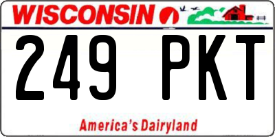 WI license plate 249PKT