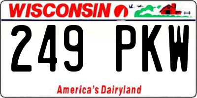 WI license plate 249PKW