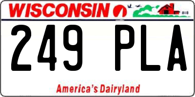 WI license plate 249PLA