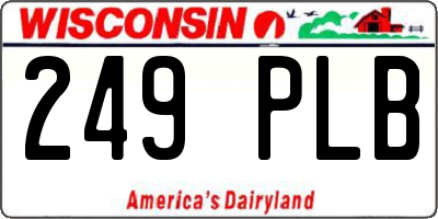 WI license plate 249PLB