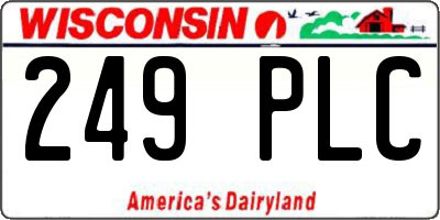 WI license plate 249PLC