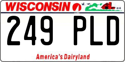 WI license plate 249PLD