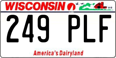 WI license plate 249PLF