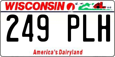 WI license plate 249PLH
