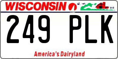 WI license plate 249PLK