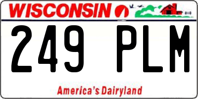 WI license plate 249PLM