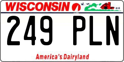 WI license plate 249PLN