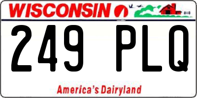WI license plate 249PLQ