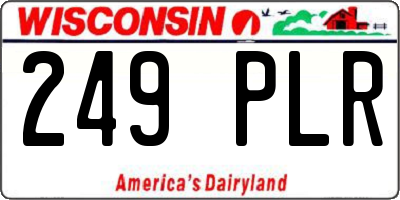 WI license plate 249PLR